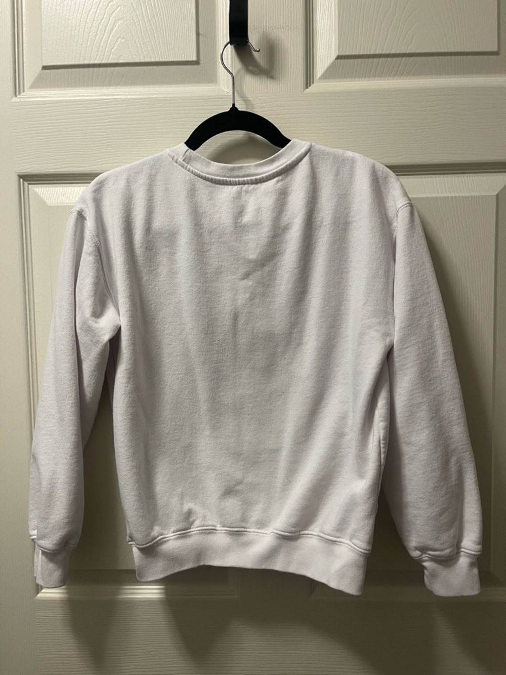 Disney White Sweatshirt with Denim Mickey Light and Dark Blue Accent. Size Small - Picture 2 of 6
